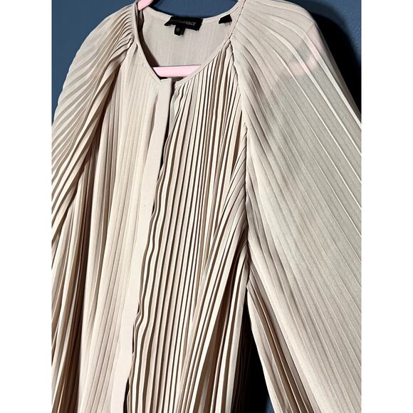 VTG David Lawrence Pleated Long Sleeve Corp Core Beige Dolman Vintage 90s Top - Picture 3 of 7